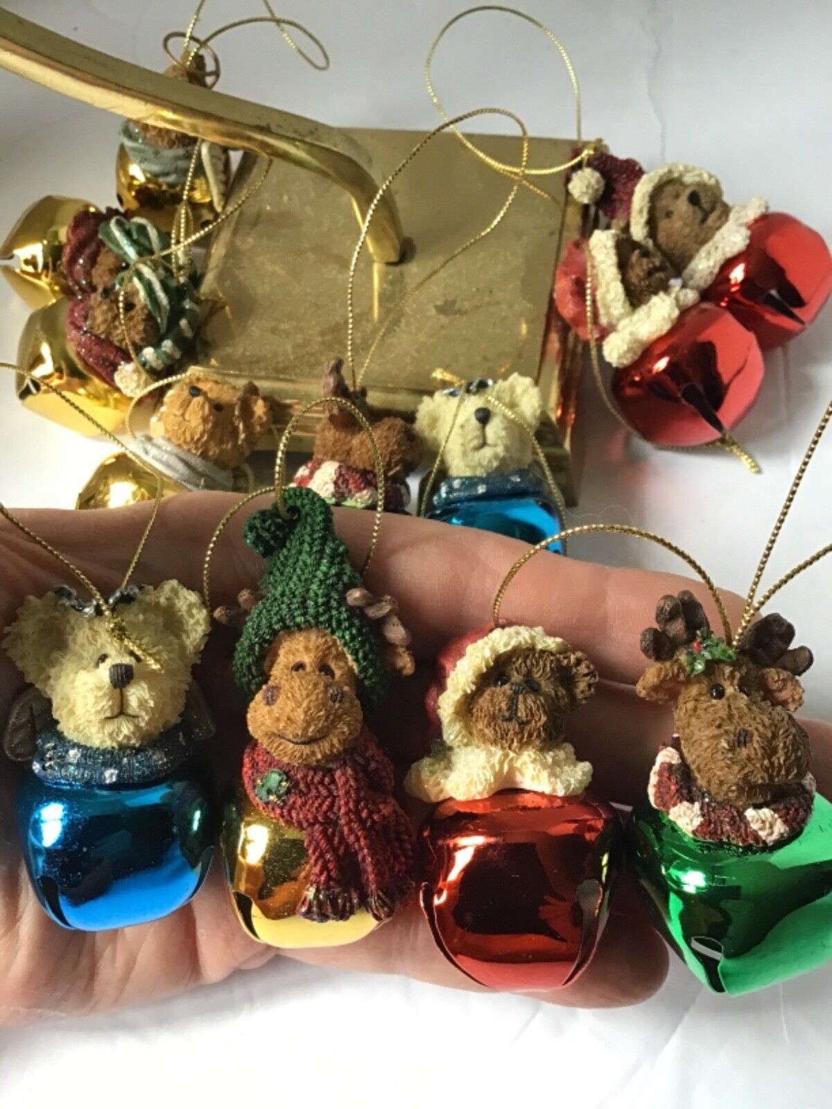 Lot of 12 Boyds Bears & Friends Metal & Resin Christmas Ornaments