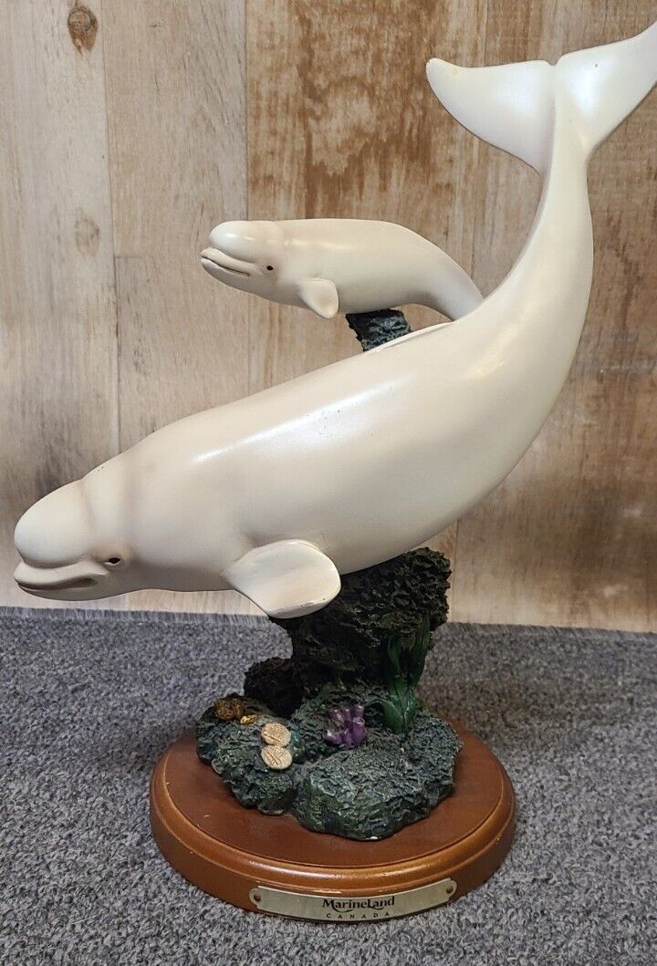 Vintage Marineland Canada Beluga Whale Figurine Limited Edition Artist Signed 