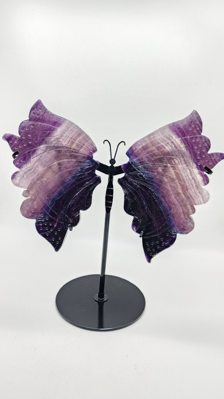 Exquisite Enormous Purple Fluorite Butterfly Wings Statement Piece