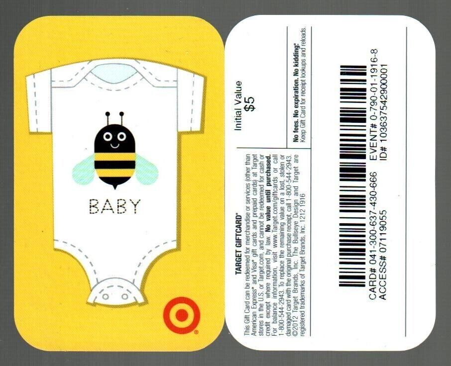 TARGET New Baby ( 2012 ) Gift Card ( $0 ) - RARE