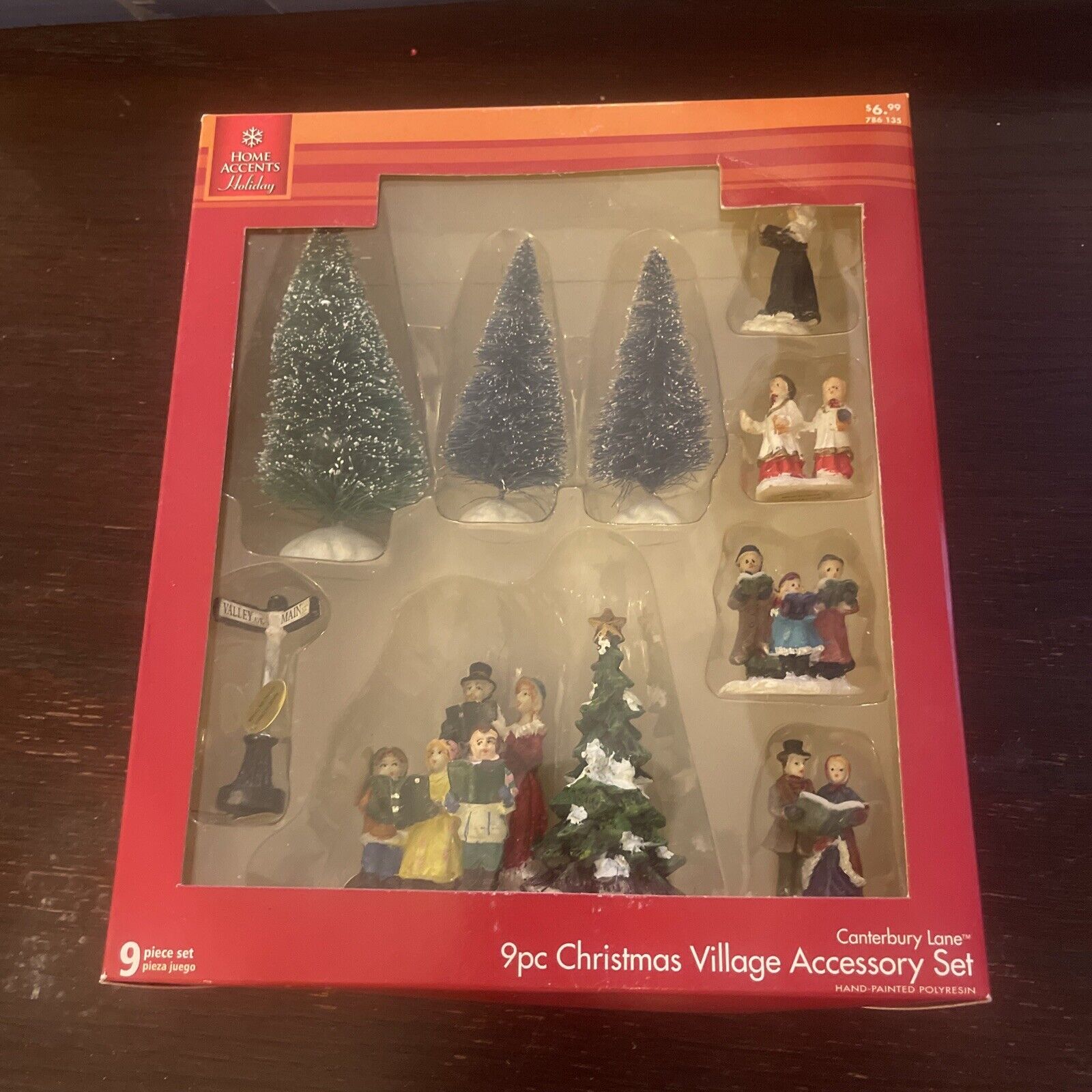 9 Piece Christmas Village Accessory Set by Home Accents Holiday Canterbury Lane