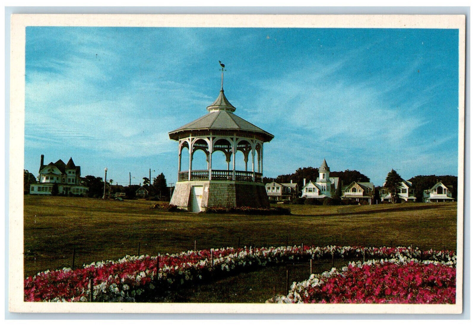 c1960\'s Oak Bluffs Gazebo in Ocean Park Oak Bluffs Massachusetts MA Postcard