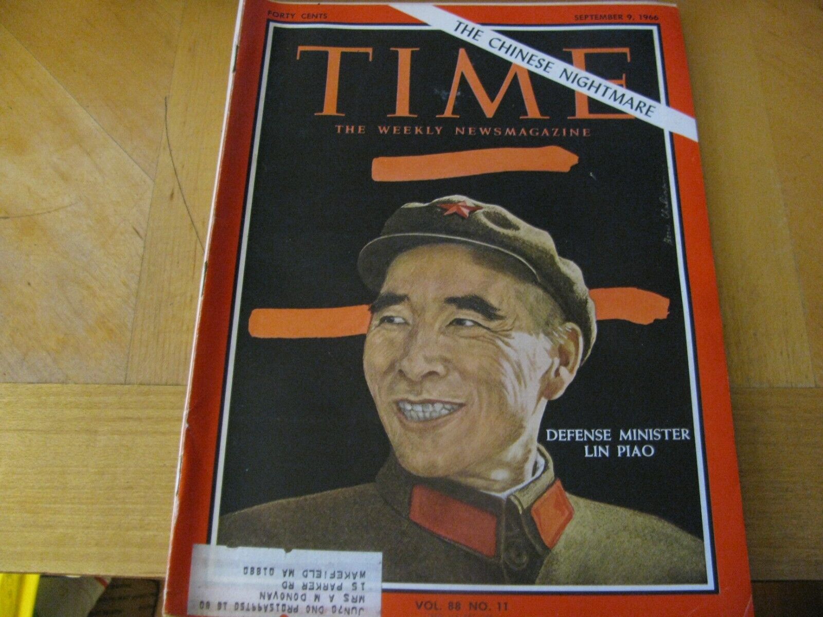 1966  TIME MAGAZINE SEPTEMBER 9  DEFENSE MINISTER LIN PIAO  LOWEST PRICE ON EBAY