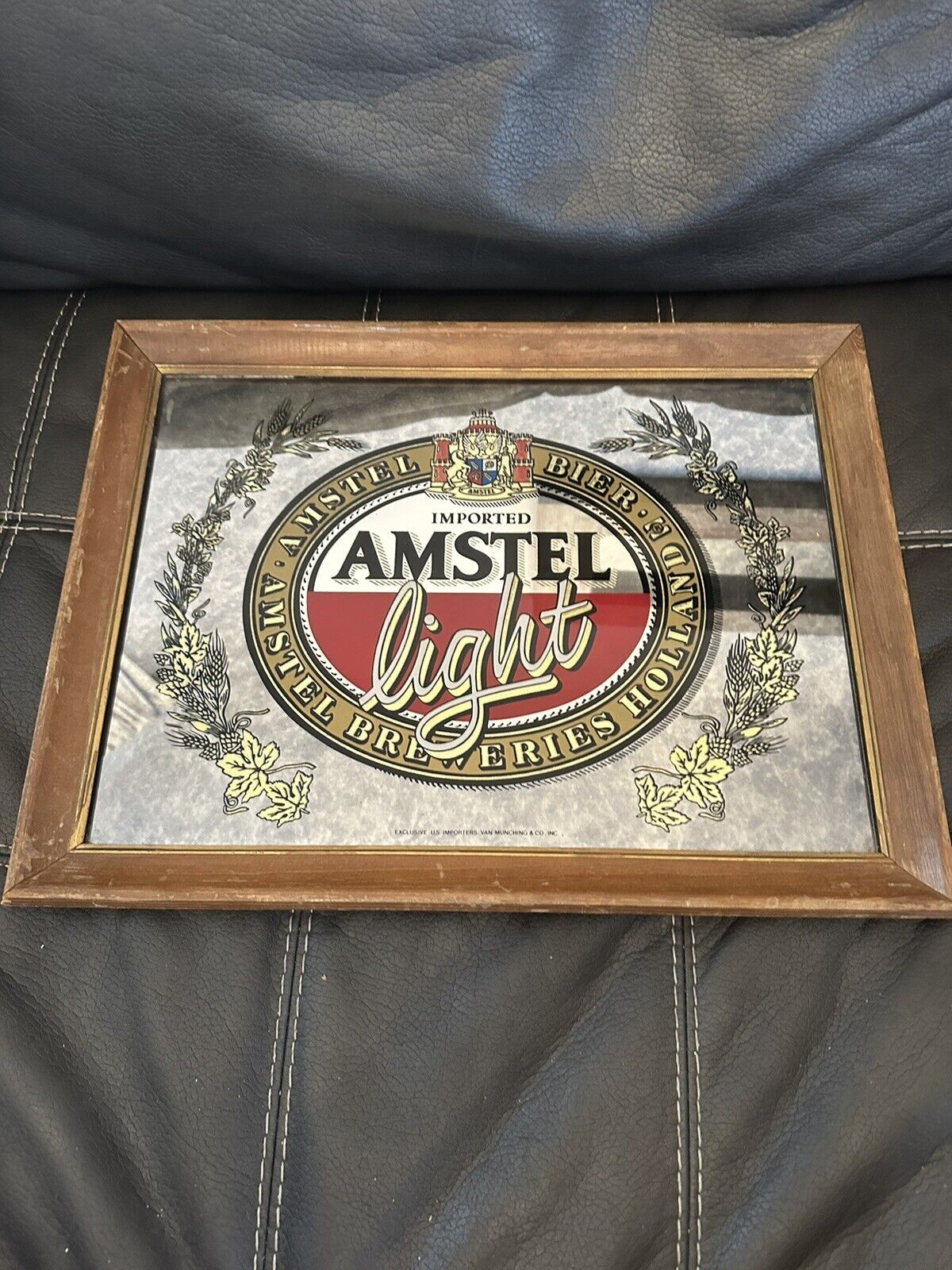 Imported Amstel Light Bier Beer Mirror Sign - Amstel Breweries Holland. 18X15\