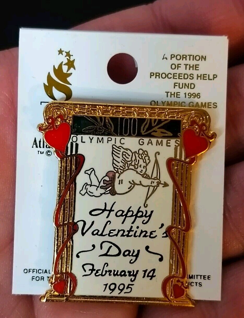 HAPPY VALENTINE\'S DAY FEBRUARY 14 1995 COLLECTOR PIN ATLANTA 1996 OLYMPIC GAMES