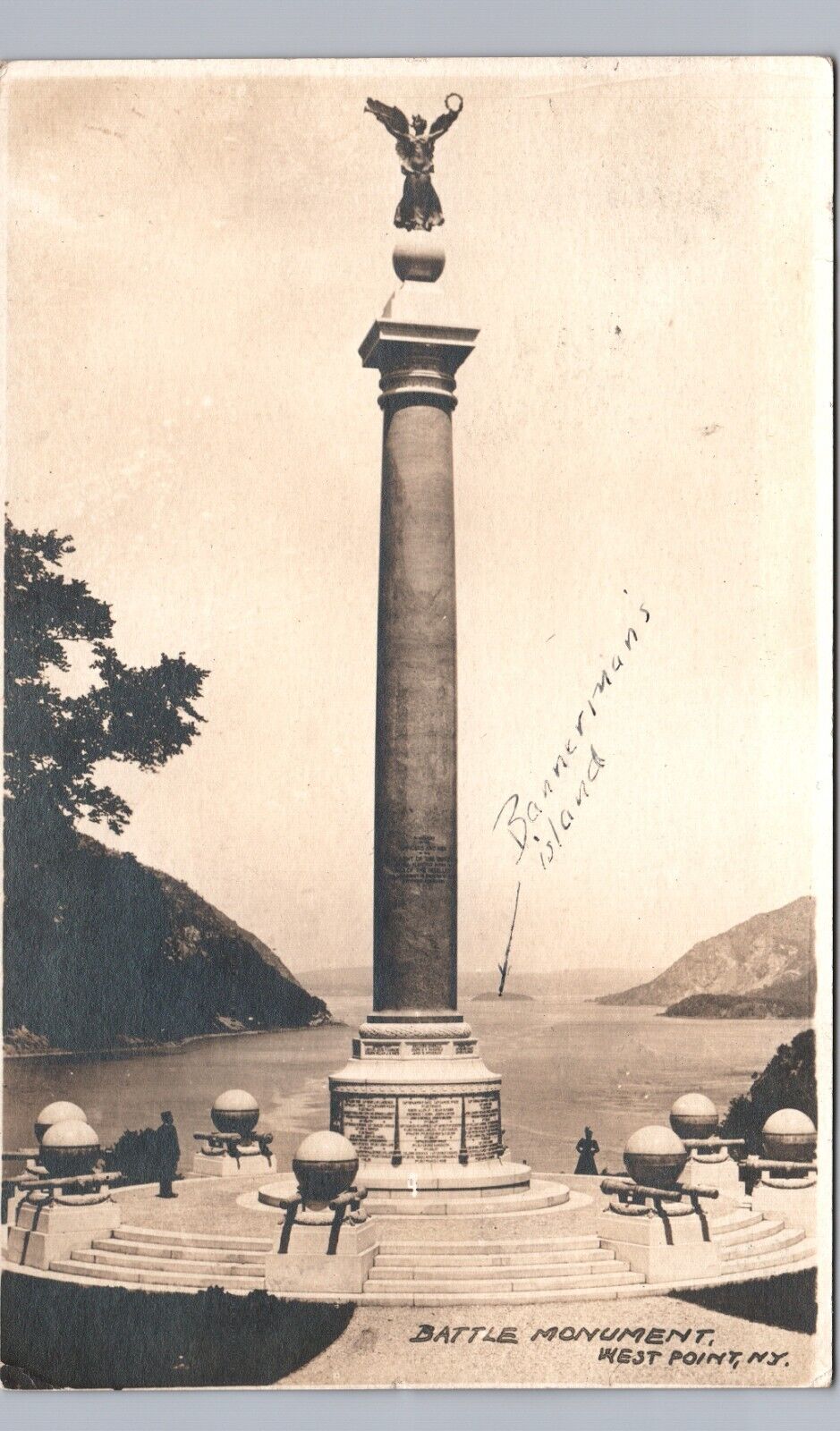 BATTLE MONUMENT west point ny real photo postcard rppc new york war history
