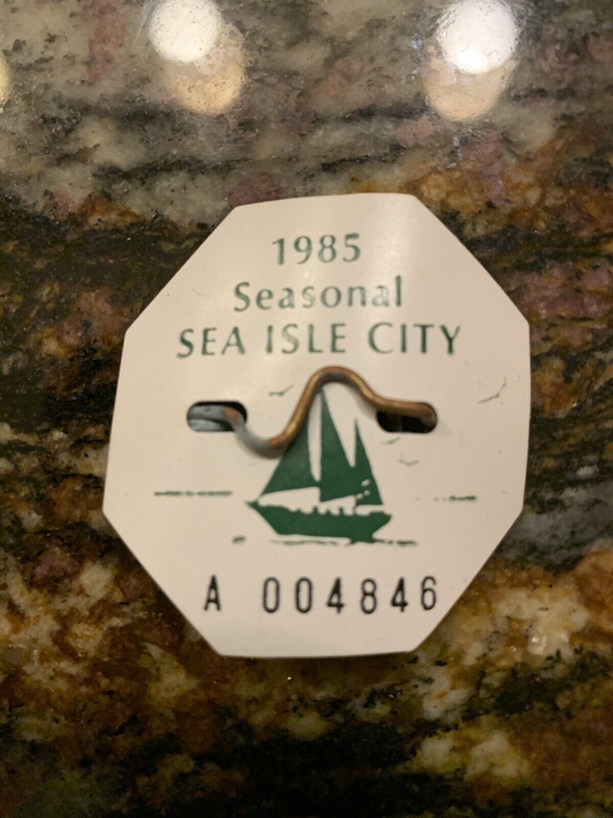 1985 Sea Isle City NJ Seasonal Beach Tag
