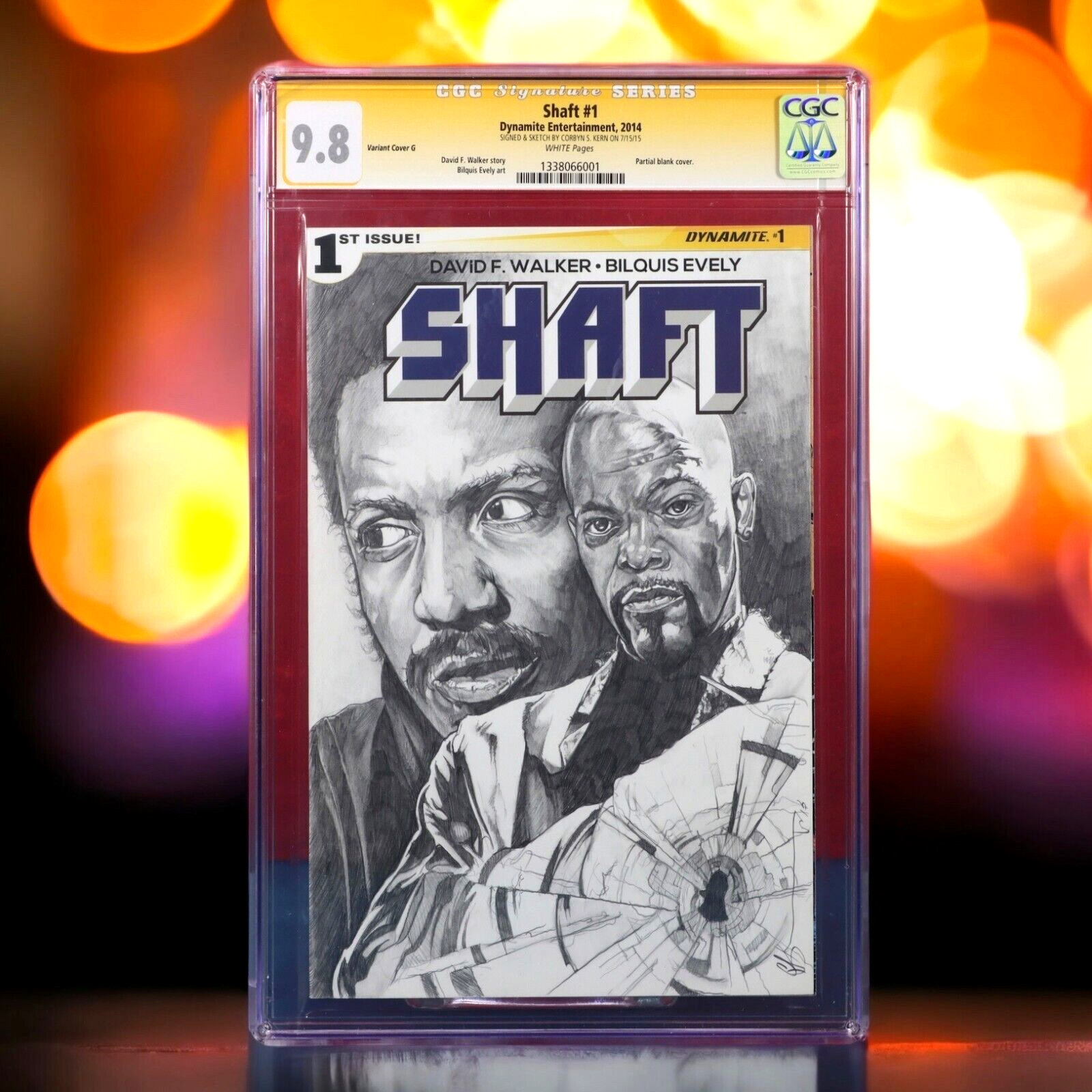 Shaft #1 SS CGC 9.8 Samuel L. Jackson Sketch Cover Comic Signed Corbyn Kern 2014