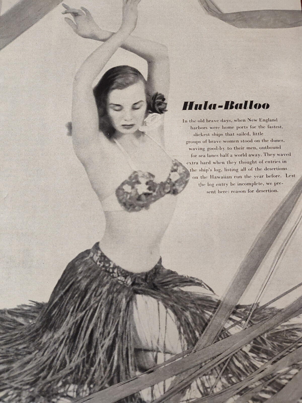 1949 Original Esquire Art Hula Balloo Hula Dancer Photograph