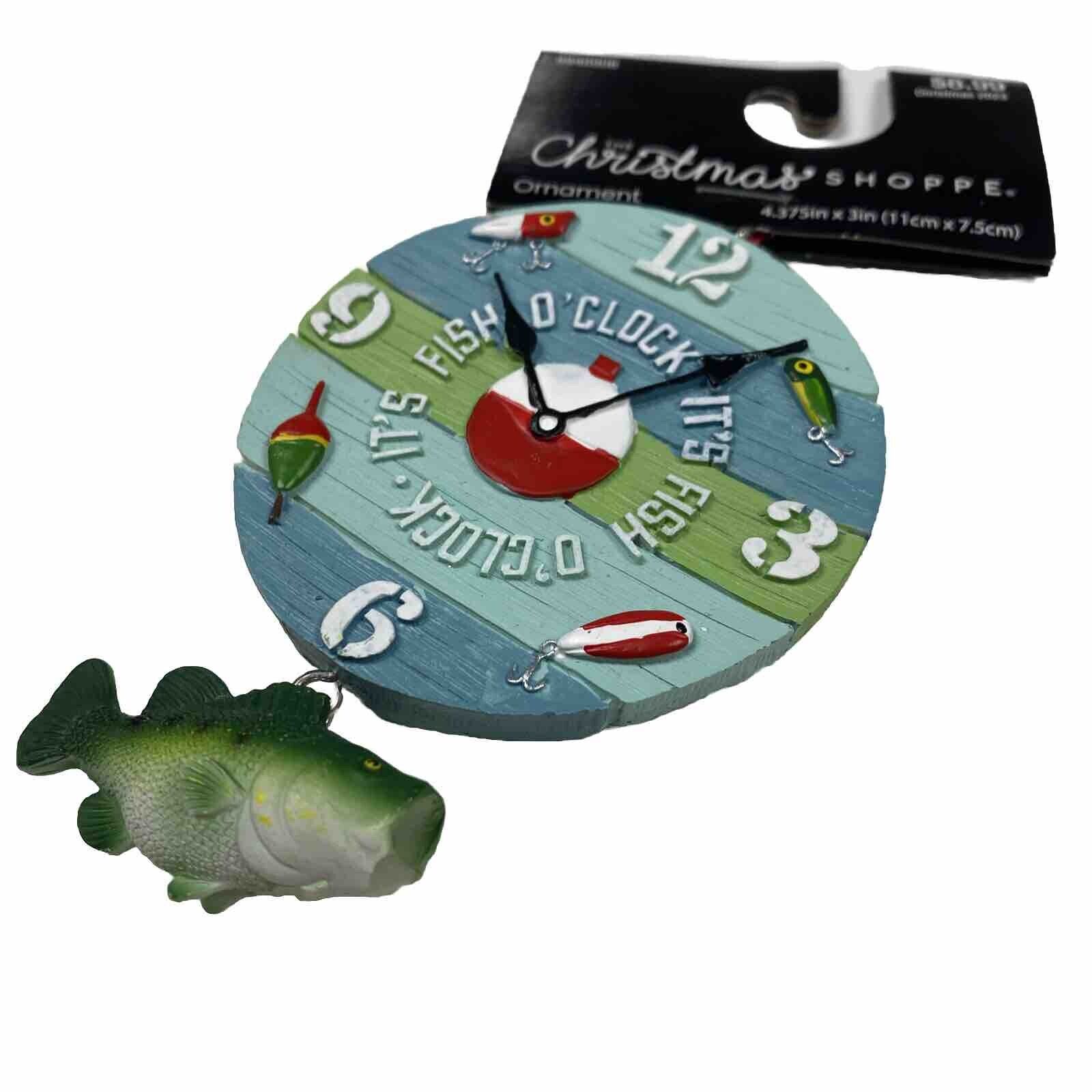 Its Fish O'clock Christmas Ornament By The Christmas Shoppe - Fishing Sport NWT