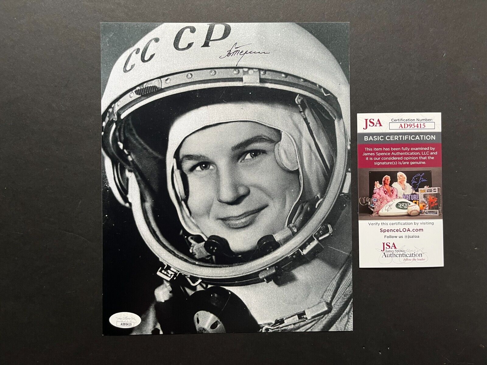 Valentina Tereshkova signed autographed USSR cosmonaut 8x10 photo Spence JSA coa