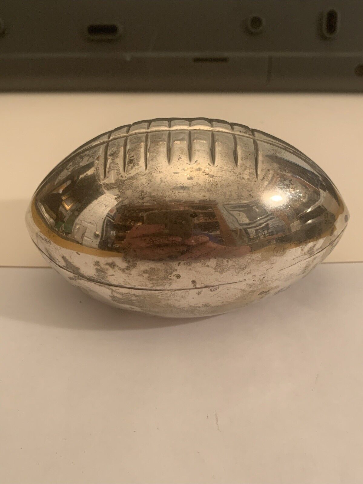 Vintage Silver plated Football Paperweight