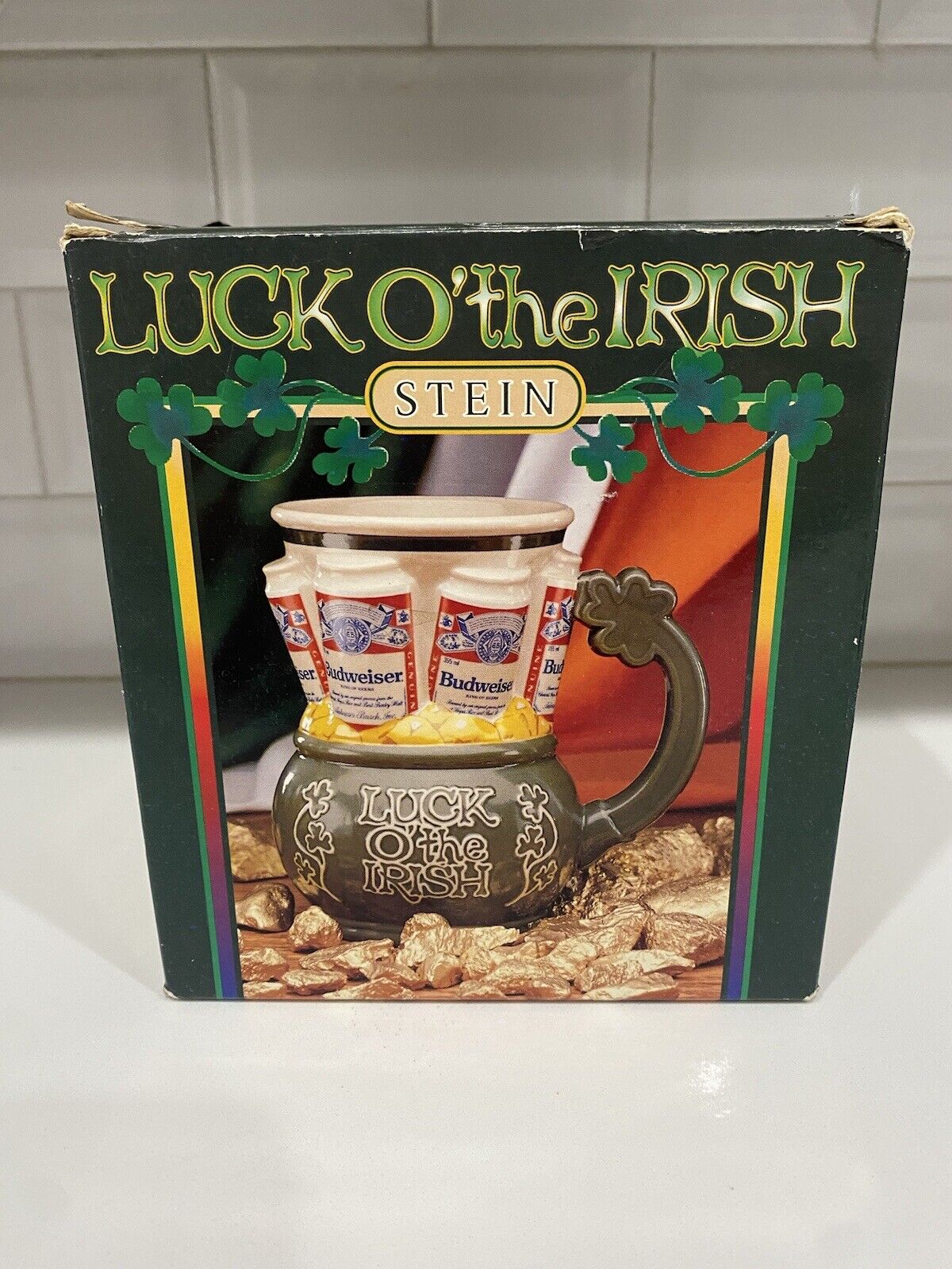 BUDWEISER COLLECTOR STEIN - ‘LUCK O’ THE IRISH , authenticity papers included