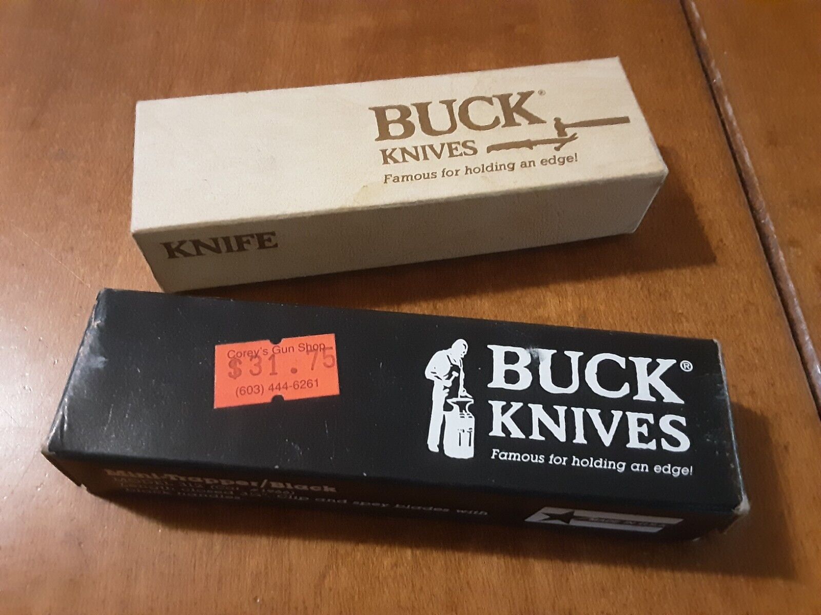 2 VINTAGE BUCK KNIFE BOXES ONLY NO KNIVES TRAPPER 311 MINI TRAPPER BLACK 312