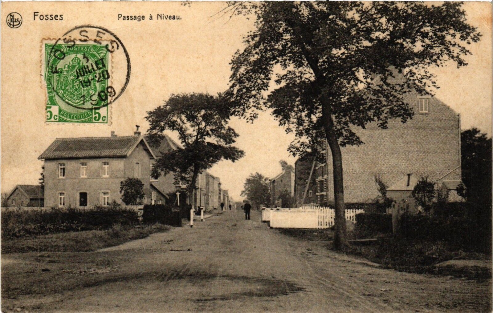 PC CPA BELGIUM, PITS, LEVEL CROSSING, Vintage Postcard (B3705)