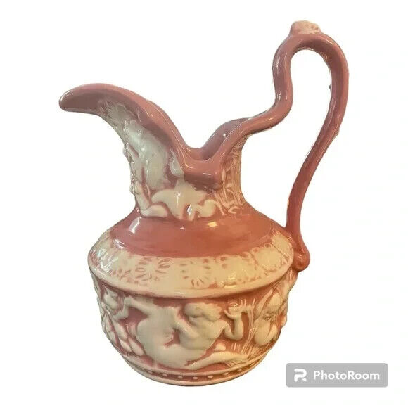 Vintage pitcher | Mythology | Poseidon Neptune Mermaids Cherubs |3D| signed ‘71