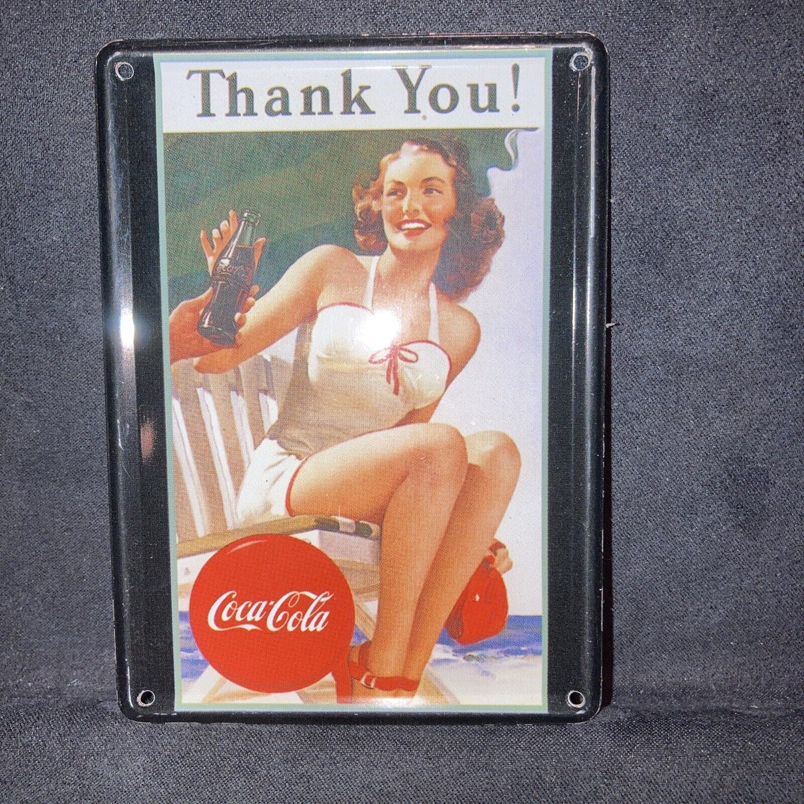 8x11cm Miniature Sign Coca Cola Beach Girl