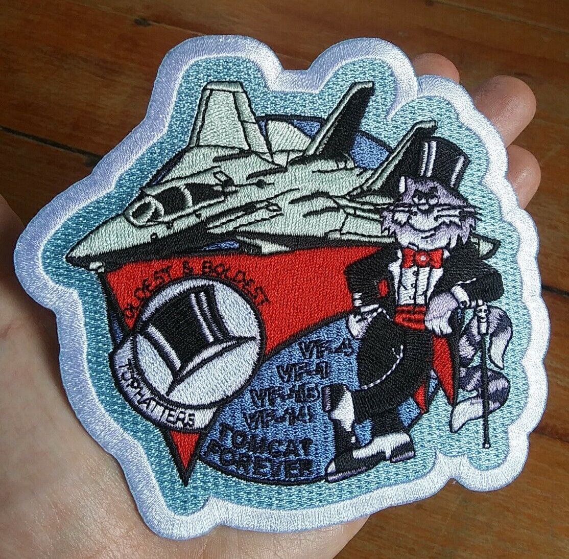 VF 14 TOMCAT FOREVER Oldest & Boldest ~ TOPHATTERS ~ US Navy MILITARY Patch