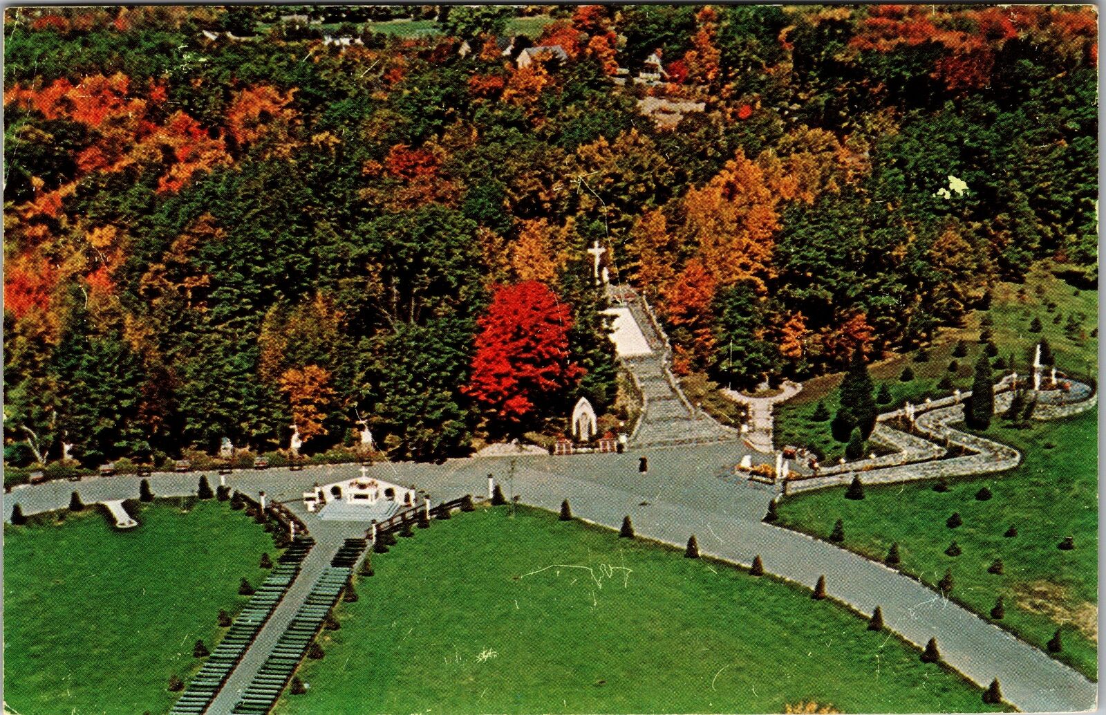 Attleboro MA-Massachusetts, Panoramic View, Shrine, Vintage Postcard