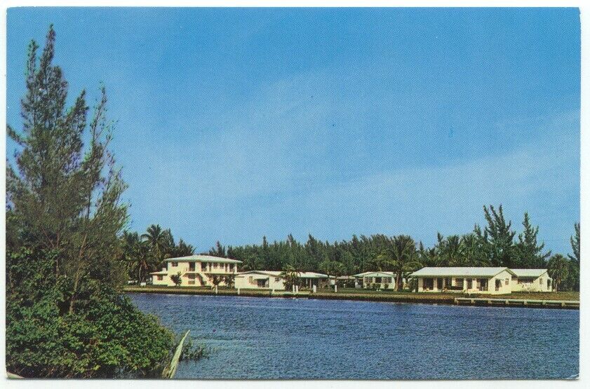 Pompano Beach FL Nokomis Apartments N. Riverside Dr Postcard Florida