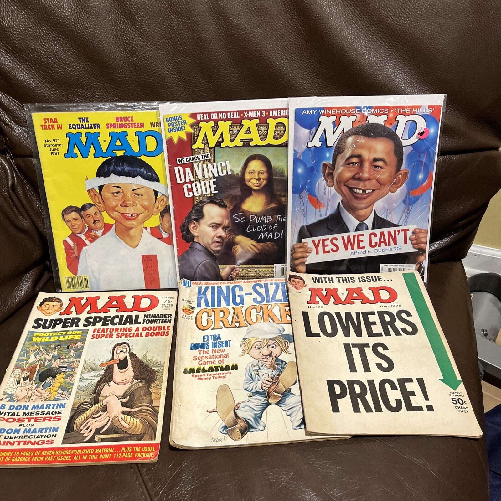 MAD Comic Book Lot - 6 Different Variety’s - DaVinci Code / Obama / Cracker