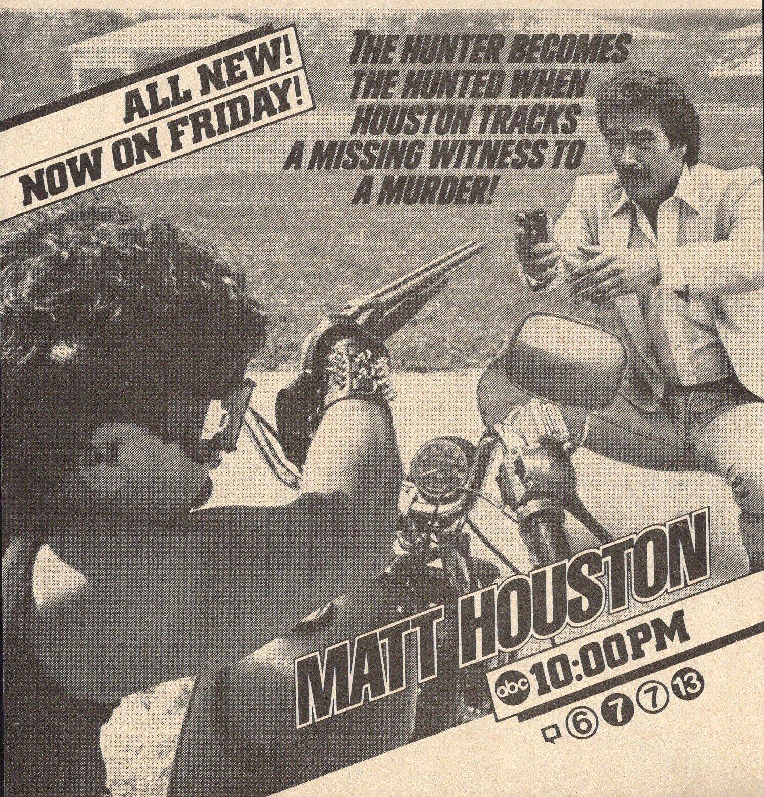 1983 ABC TV AD~MATT HOUSTON LEE HORSLEY The Hunted Becomes The Hunted