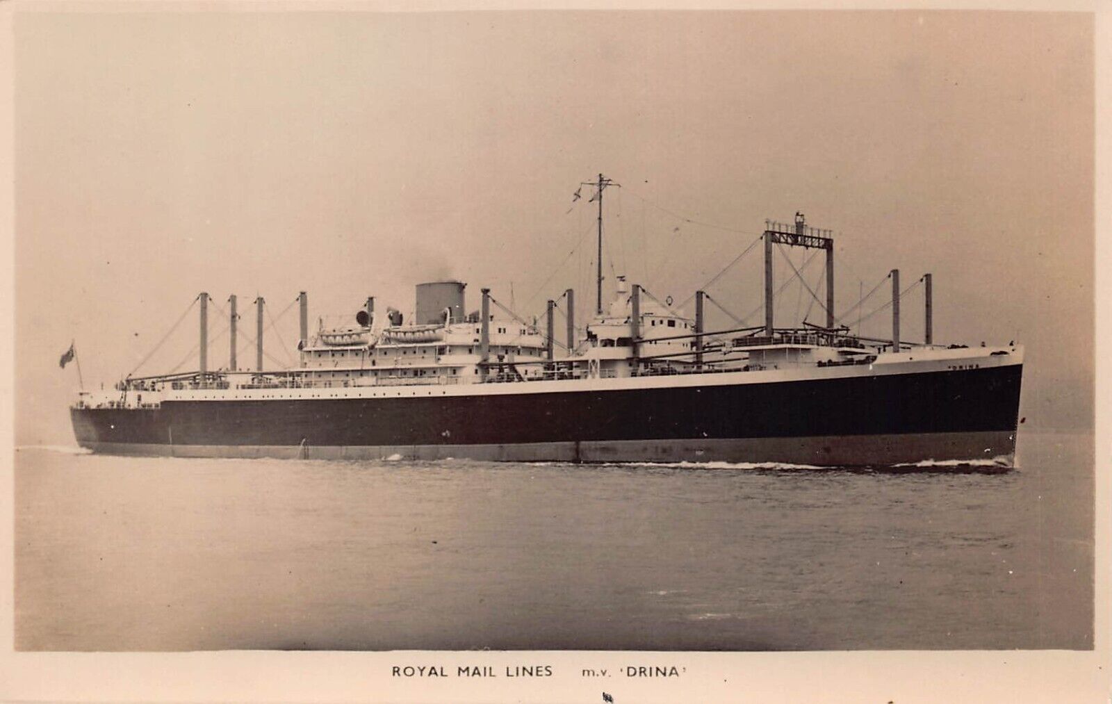 RPPC MV Drina Royal Mail Lines Cargo Ship Shipwreck 1917 Photo Vtg Postcard B63