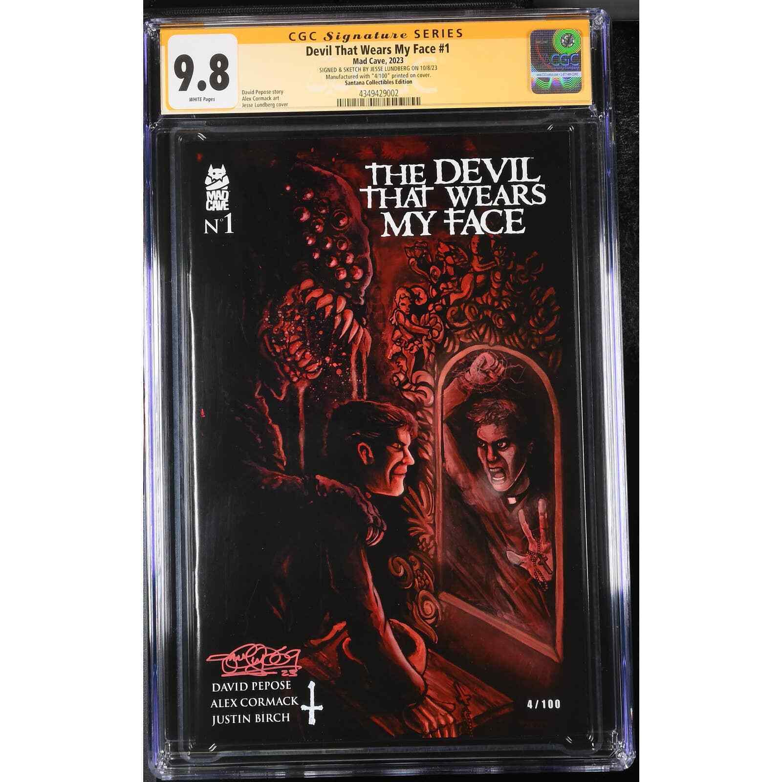 The Devil That Wears My Face #1 Cardstock CGC SS 9.8 Jesse Lundberg
