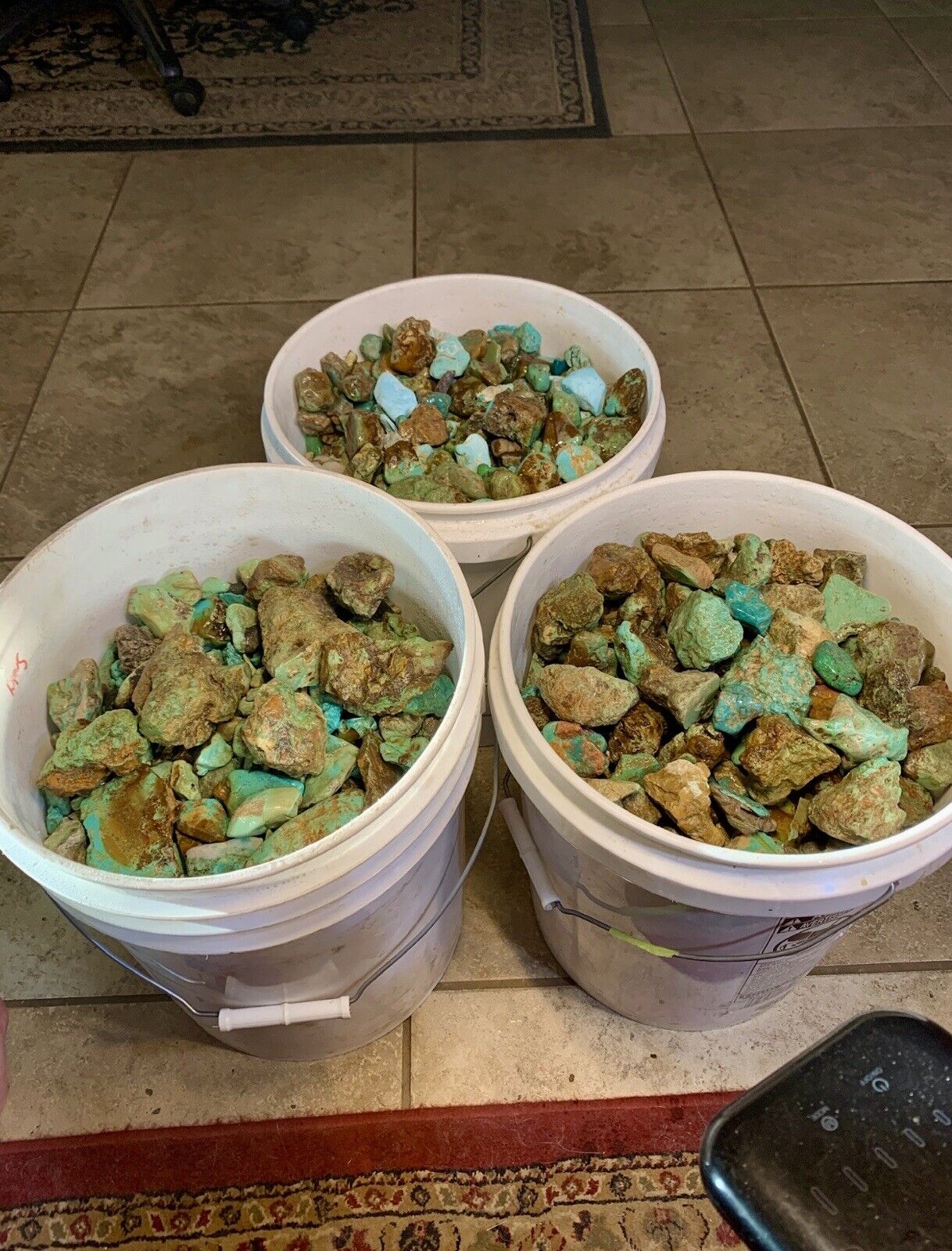 50+ LB Buckets of Genuine Turquoise Mountain Turquoise. Mojave County, Arizona.