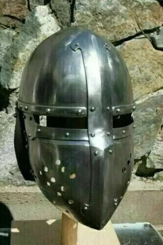 Armor Helmet Viking 18 Gauge Steel Medieval Helmet Full face Battle Ready Steel,