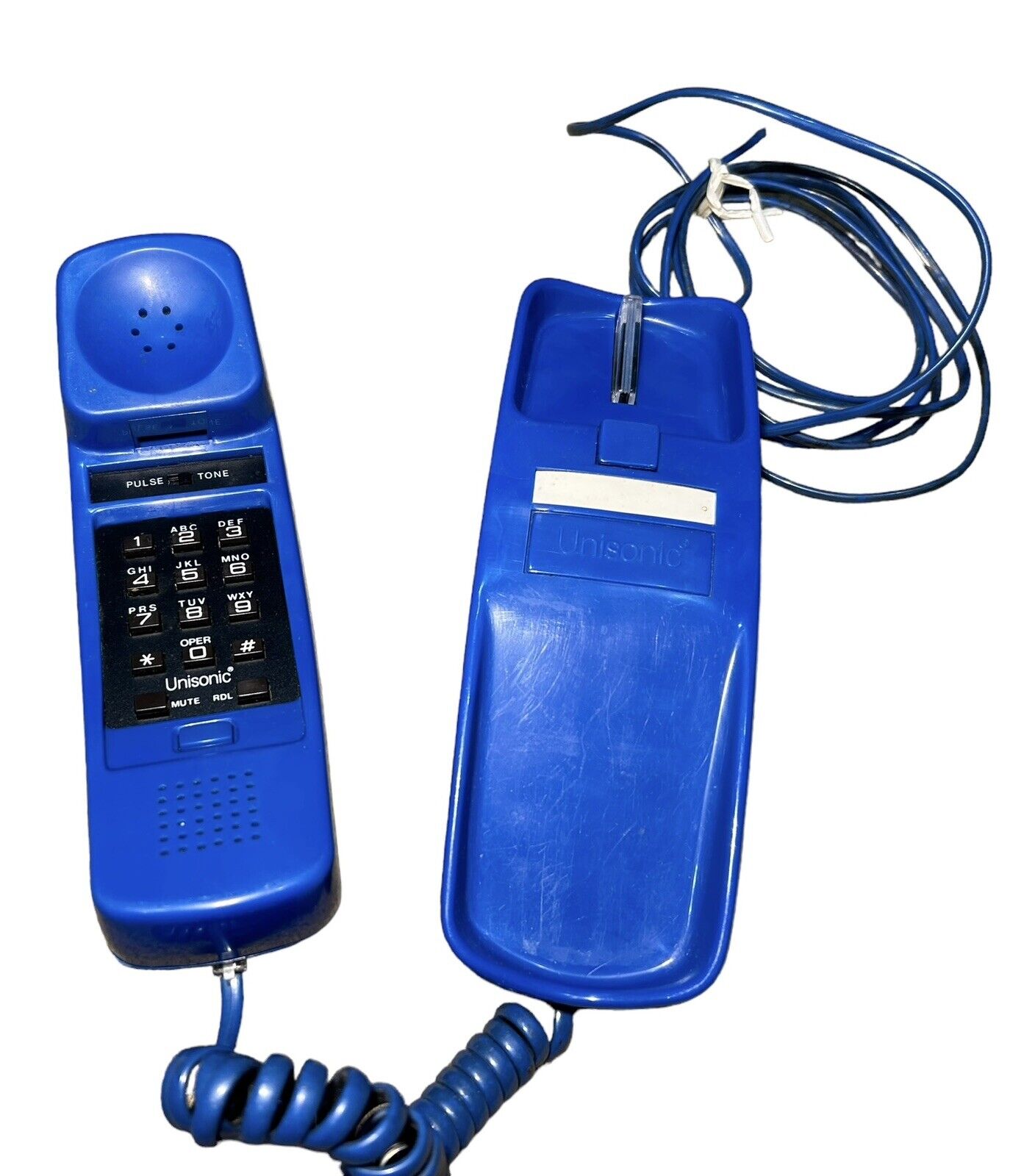 Vtg 1980s Blue Touch Tone Button Telephone Unisonic TP 6432 Landline