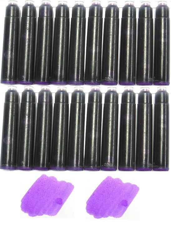 20 Fountain Pen Ink Cartridges for Kaweco, Cartier, Monteverde, Retro 51, PURPLE