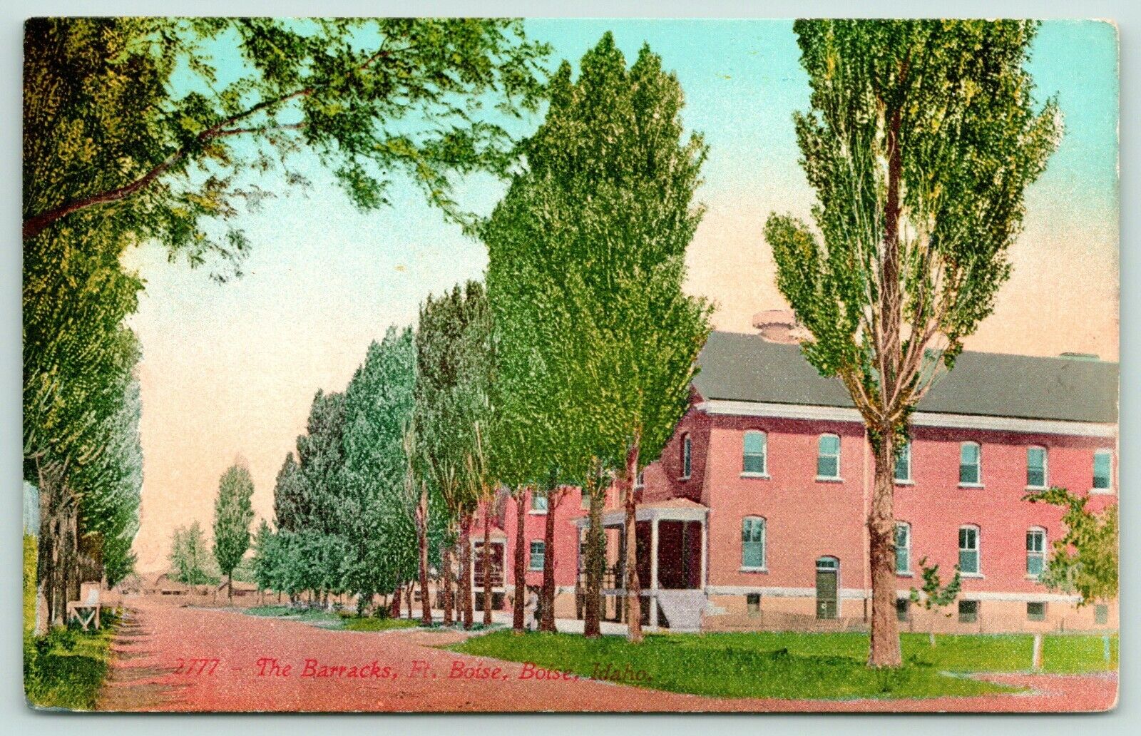 Boise Idaho~Ft Fort Boise~Dirt Road Past Barracks~Later VA Hospital~c1910 PC