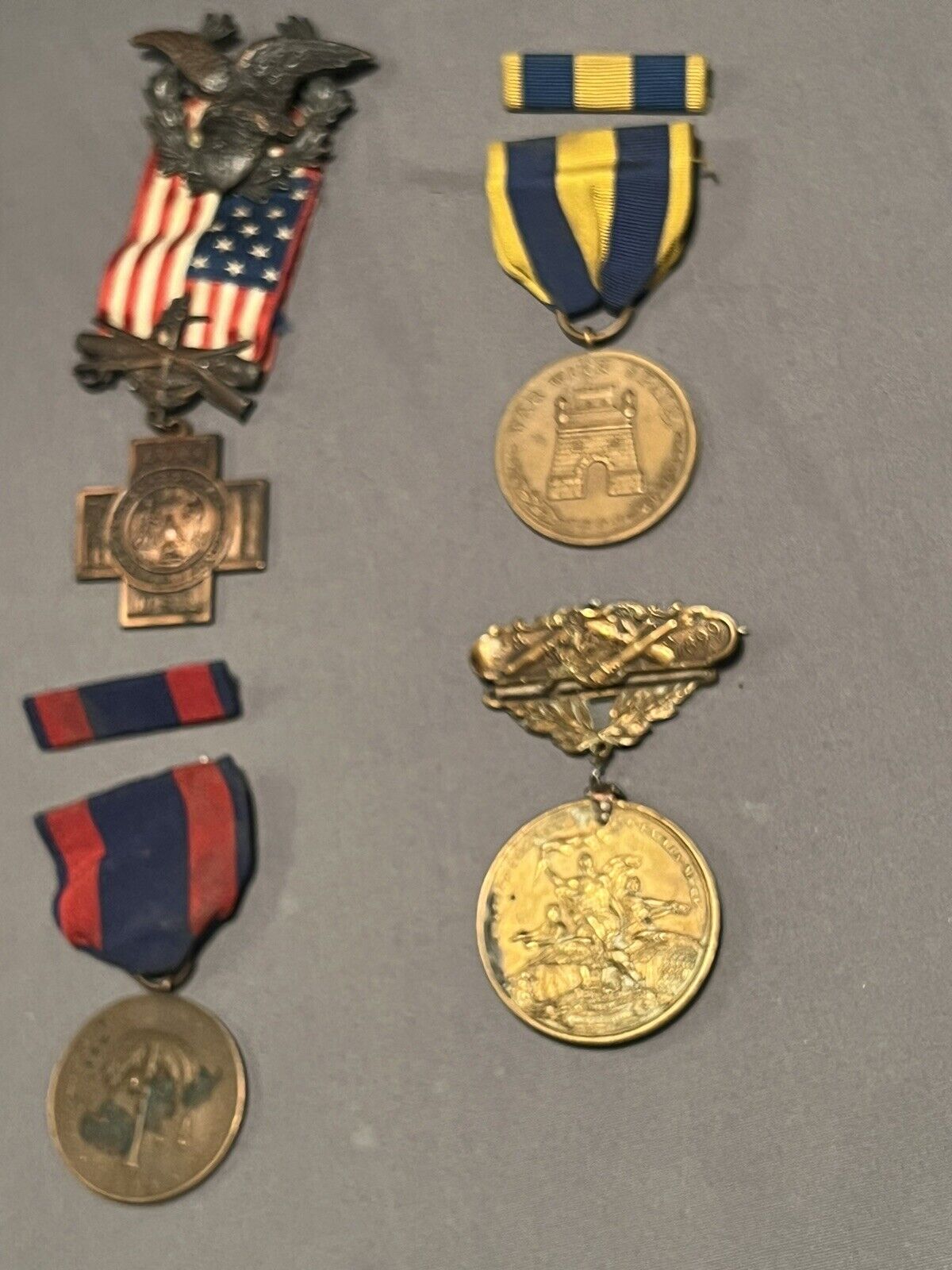 SPANISH AMERICAN WAR VETERANS MEDALS  LOT OF 4  NUMBERED And NAMED