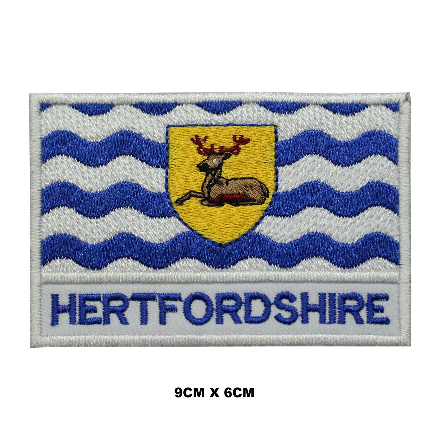 HERTFORDSHIRE County Flag Logo Embroidered Sew/Iron On Patch Patches
