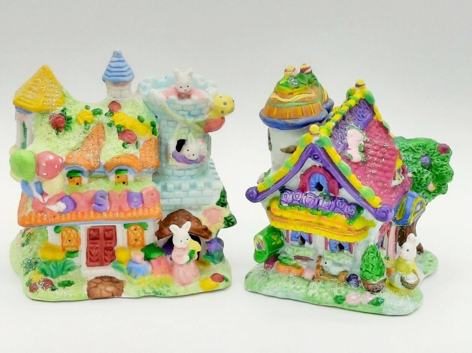 2004 Hoppy Hollow Toy Shop & 2005 Jelly Bean Junction Easter Village House