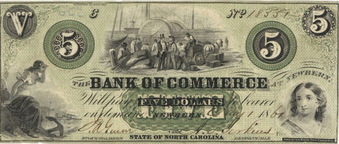 Bank of Commerce $5 - Obsolete Notes - Paper Money - US - Obsolete