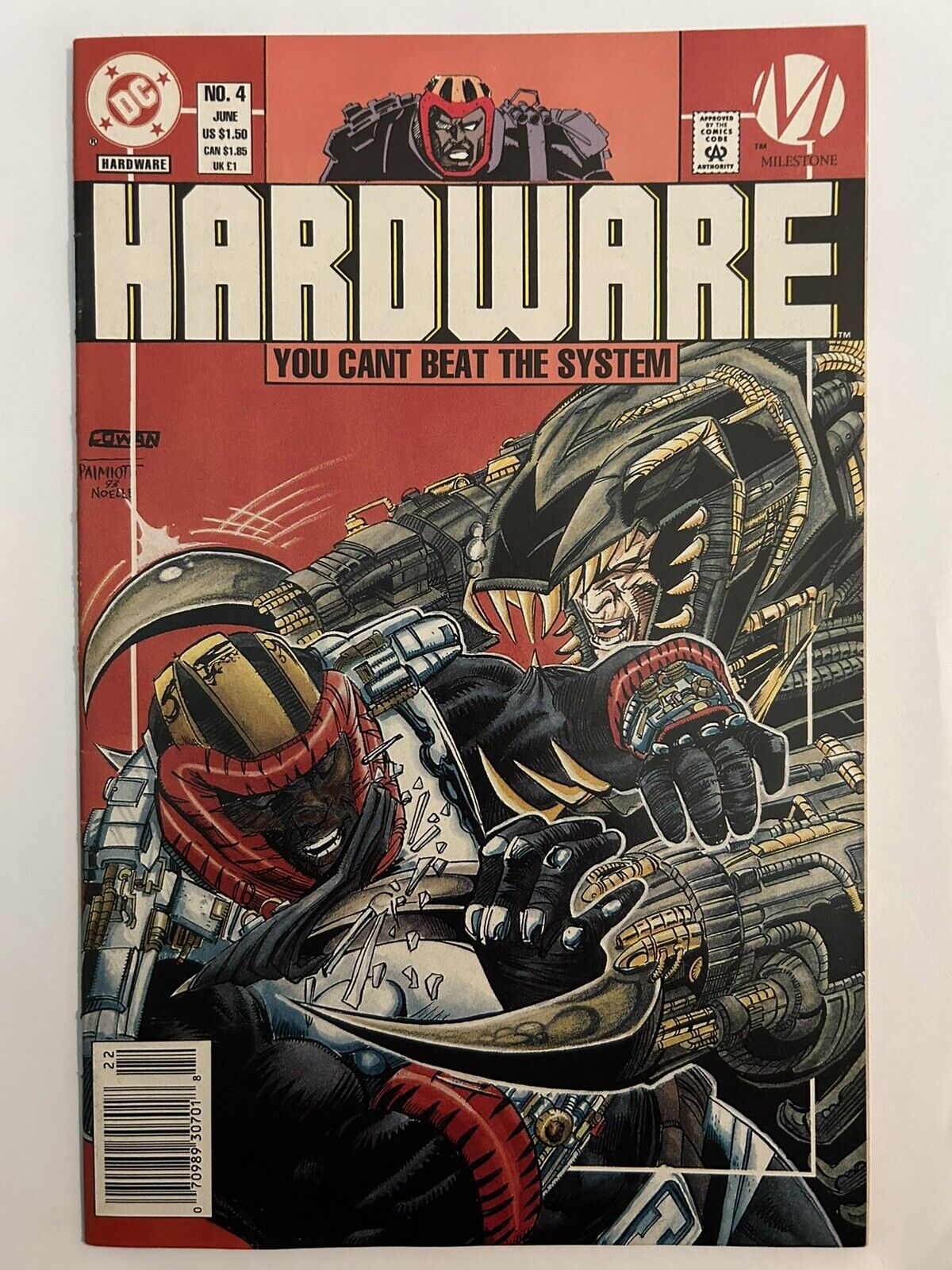 Hardware #4 Rare Newsstand Variant DC Milestone 1st App Static Preview NM 1993