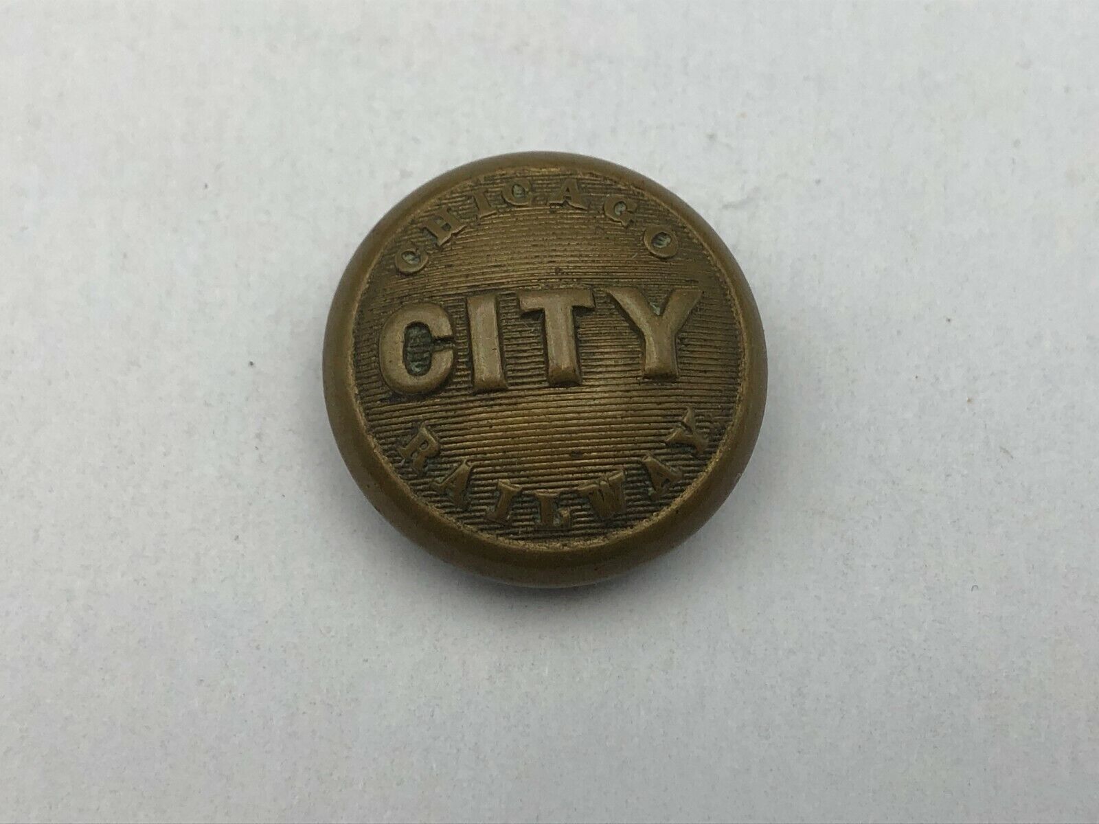 Rare Antique CHICAGO CITY RAILWAY Uniform Coat Button CF ORR Vintage   F3 