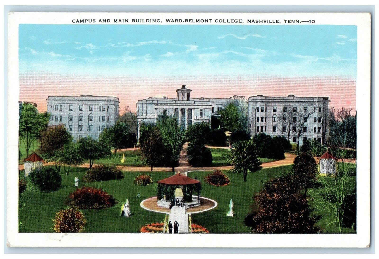 c1920\'s Campus & Main Building Ward Belmont College Park Nashville TN Postcard