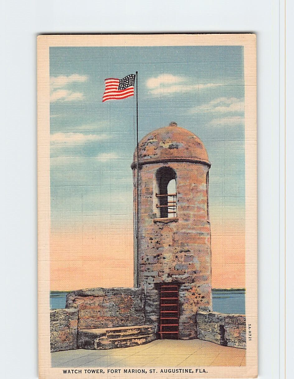 Postcard Watch Tower Fort Marion St. Augustine Florida USA