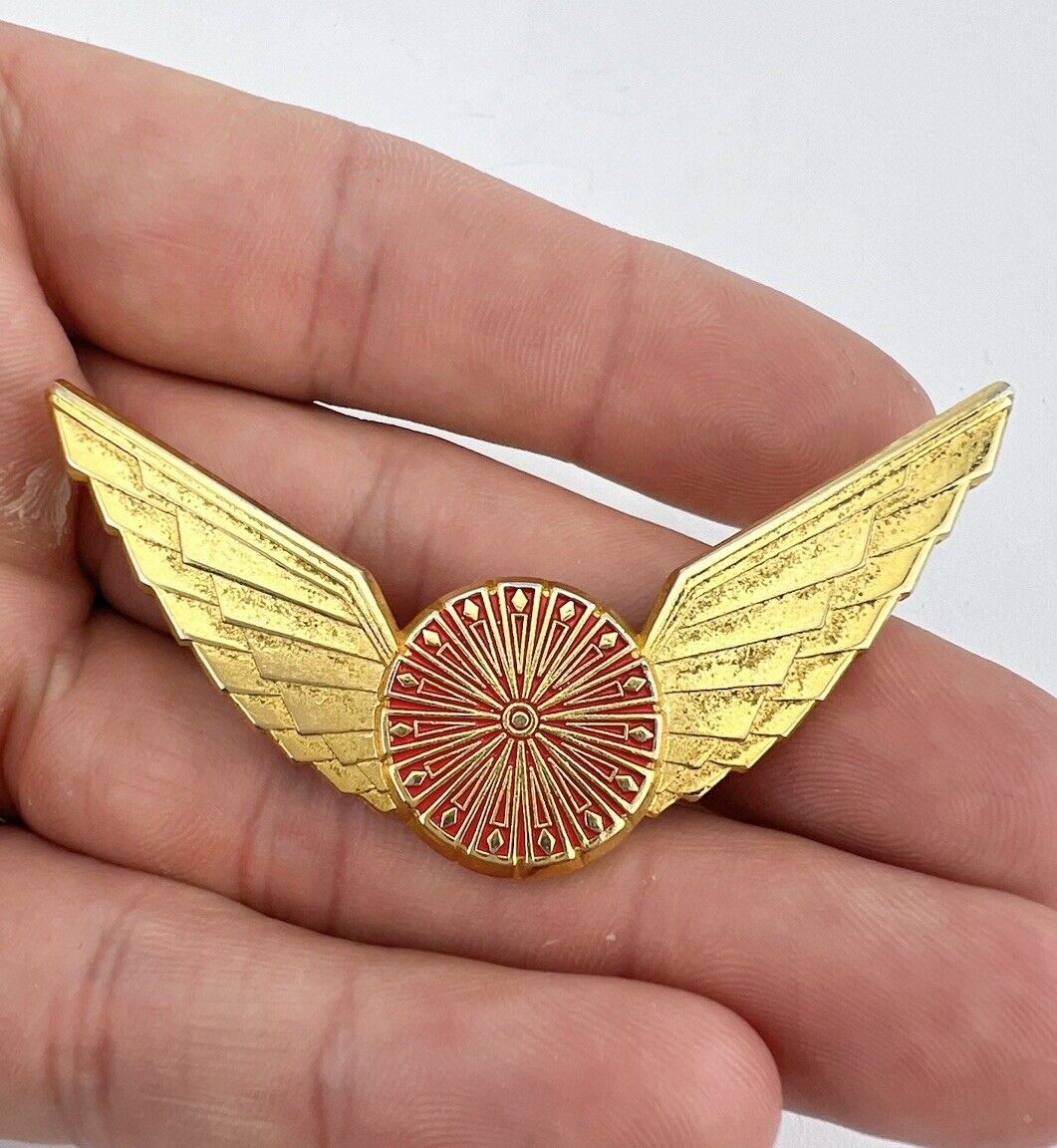 Rare Air California Airlines Pilots Captain Gold Tone Hat Badge Wings Pin 2.5\
