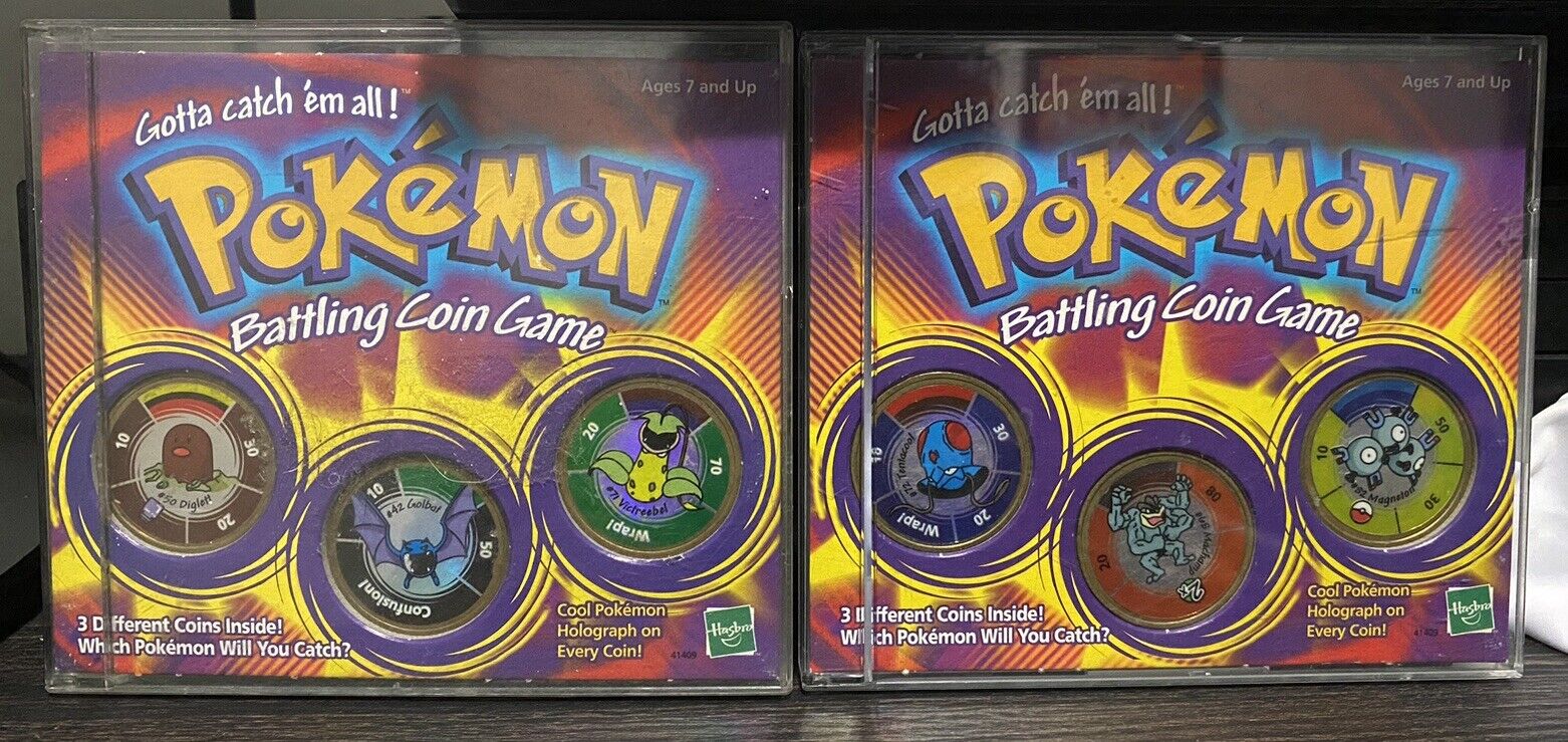 Vintage Pokémon Battling Coin Game Set Of 2 CIB