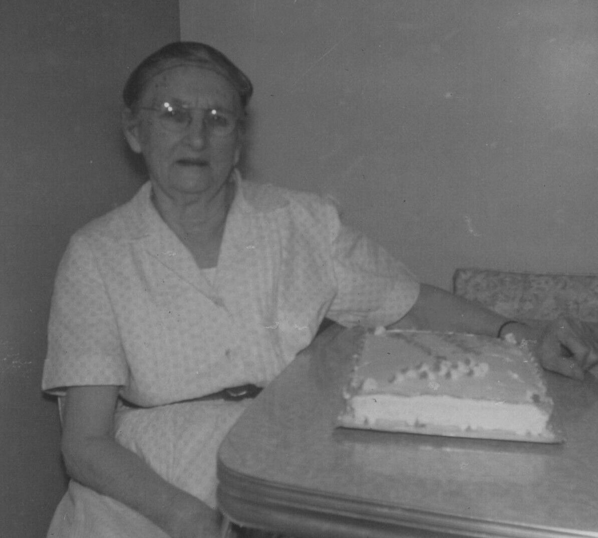 9P Photograph 1959 Old Woman Celebrates Birthday Cake Portrait 