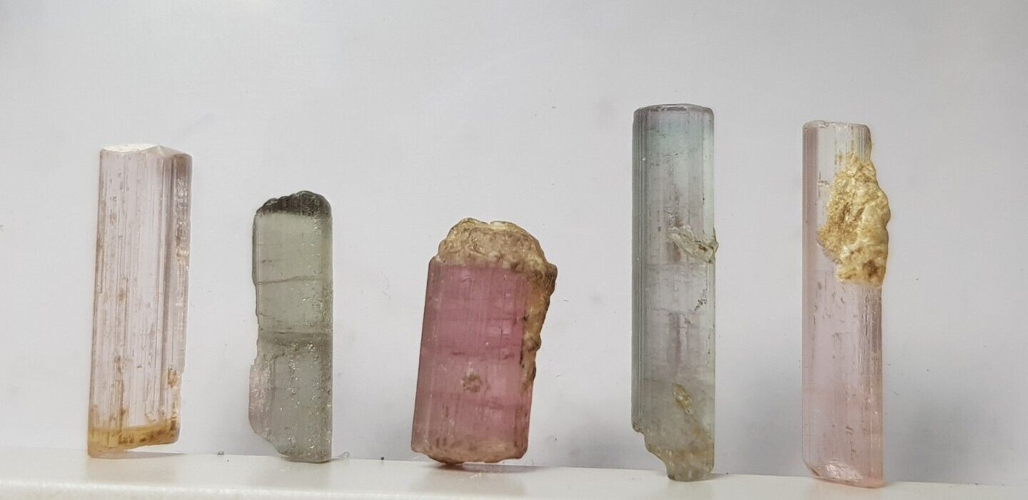 5 picese 9.40Ct beautiful Natural  Mix color Tourmaline crystal from Afghanistan
