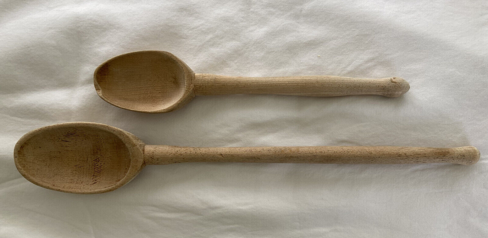 Two Antique Vintage Wooden Spoons