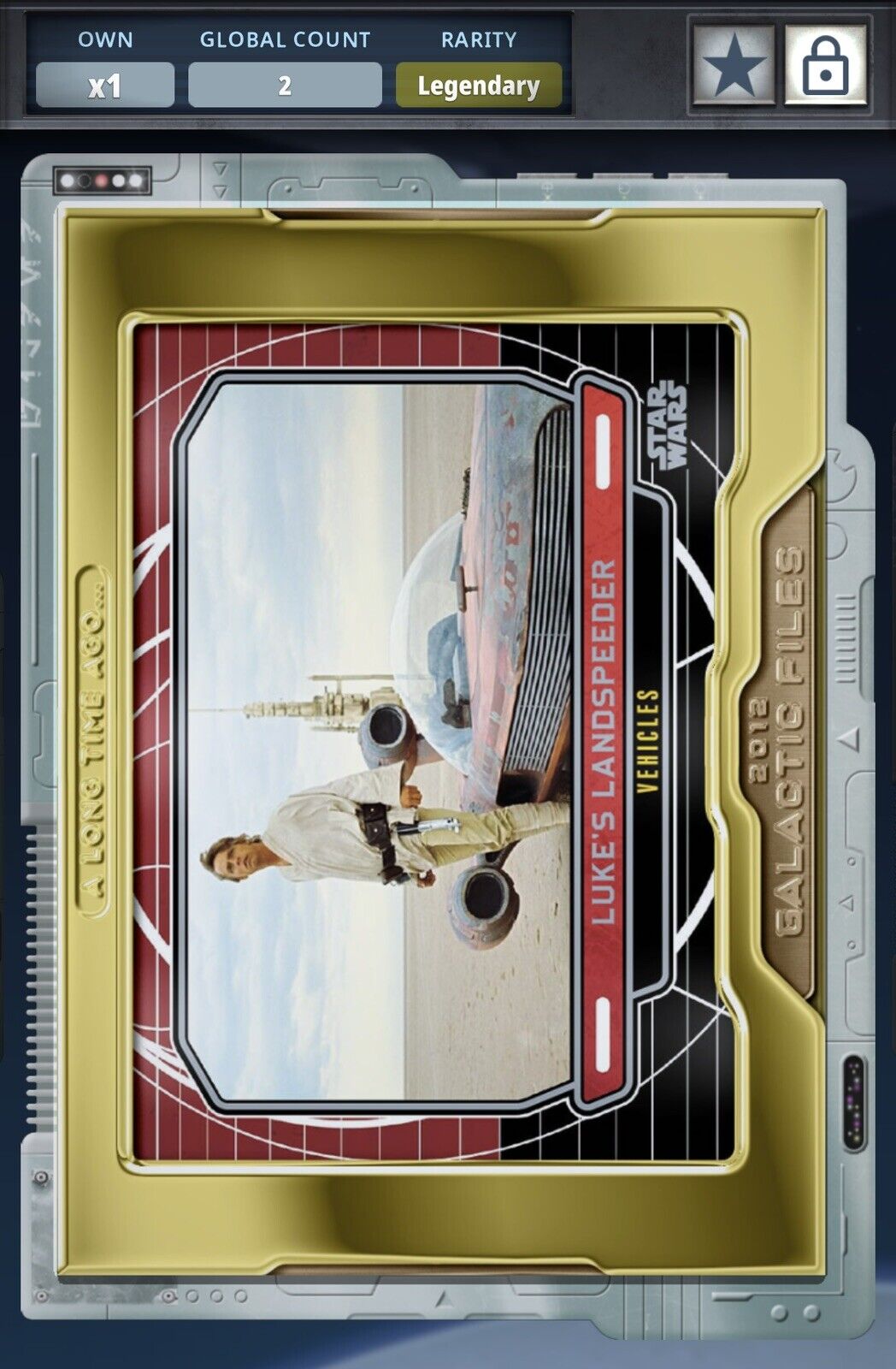 Topps Star Wars Card Trader Silver Gilded 2cc Luke’s Landspeeder SWCT