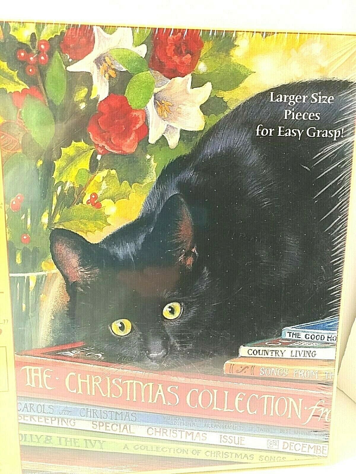 NEW Easy Grasp Puzzle Black Cat 500 pc CHRISTMAS COLLECTION Sealed Snelling 