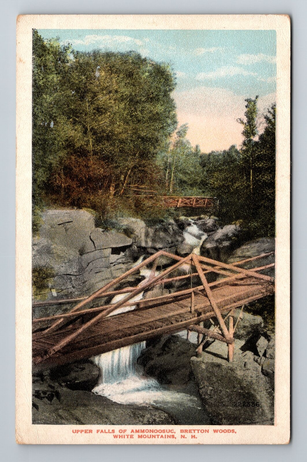 White Mountains NH- New Hampshire, Upper Falls Ammonoosuc, Vintage Postcard