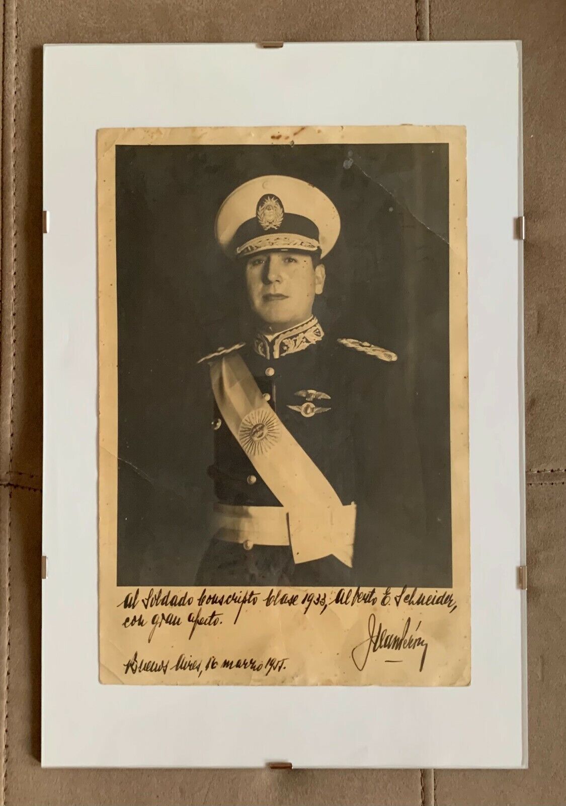 JUAN DOMINGO PERON - SIGNED COA JSA ORIGINAL  Pres. of Argentina 1945
